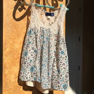 Floral and lacey halter style tank